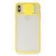 Newface iPhone XS Kılıf Palm Buzlu Kamera Sürgülü Silikon - Sarı Newface iPhone XS Kılıf Palm Buzlu Kamera Sürgülü Silikon - Sarı