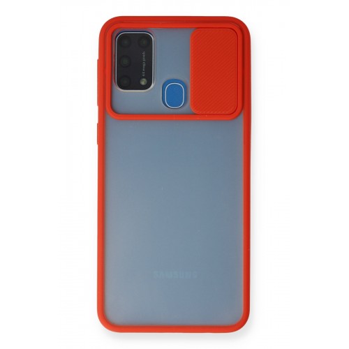Newface Samsung Galaxy M31 Kılıf Palm Buzlu Kamera Sürgülü Silikon - Kırmızı Newface Samsung Galaxy M31 Kılıf Palm Buzlu Kamera Sürgülü Silikon - Kırmızı
