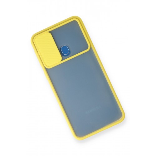Newface Samsung Galaxy M31 Kılıf Palm Buzlu Kamera Sürgülü Silikon - Sarı Newface Samsung Galaxy M31 Kılıf Palm Buzlu Kamera Sürgülü Silikon - Sarı
