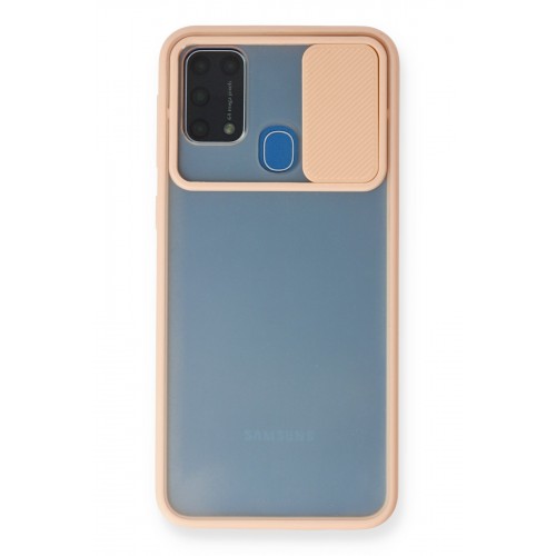 Newface Samsung Galaxy M31 Kılıf Palm Buzlu Kamera Sürgülü Silikon - Pembe Newface Samsung Galaxy M31 Kılıf Palm Buzlu Kamera Sürgülü Silikon - Pembe