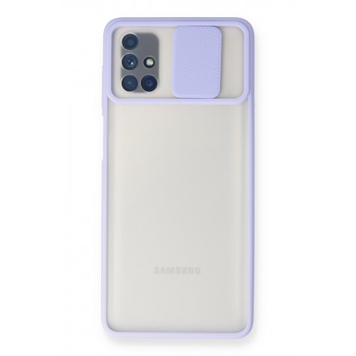Newface Samsung Galaxy M51 Kılıf Palm Buzlu Kamera Sürgülü Silikon - Lila Newface Samsung Galaxy M51 Kılıf Palm Buzlu Kamera Sürgülü Silikon - Lila