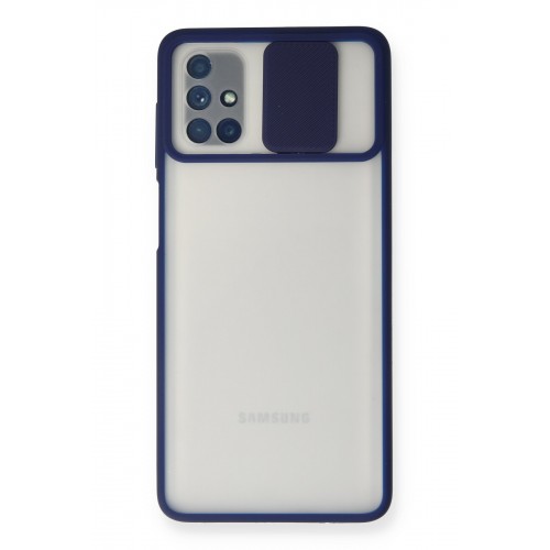 Newface Samsung Galaxy M51 Kılıf Palm Buzlu Kamera Sürgülü Silikon - Lacivert Newface Samsung Galaxy M51 Kılıf Palm Buzlu Kamera Sürgülü Silikon - Lacivert