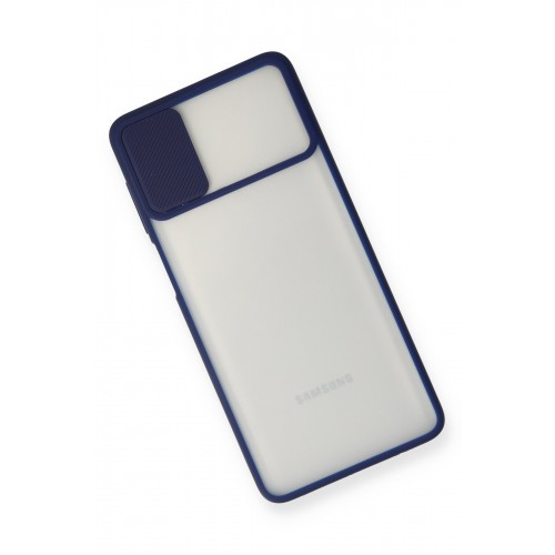 Newface Samsung Galaxy M51 Kılıf Palm Buzlu Kamera Sürgülü Silikon - Lacivert Newface Samsung Galaxy M51 Kılıf Palm Buzlu Kamera Sürgülü Silikon - Lacivert