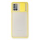 Newface Samsung Galaxy M51 Kılıf Palm Buzlu Kamera Sürgülü Silikon - Sarı Newface Samsung Galaxy M51 Kılıf Palm Buzlu Kamera Sürgülü Silikon - Sarı