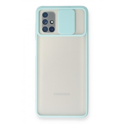 Newface Samsung Galaxy M51 Kılıf Palm Buzlu Kamera Sürgülü Silikon - Turkuaz Newface Samsung Galaxy M51 Kılıf Palm Buzlu Kamera Sürgülü Silikon - Turkuaz