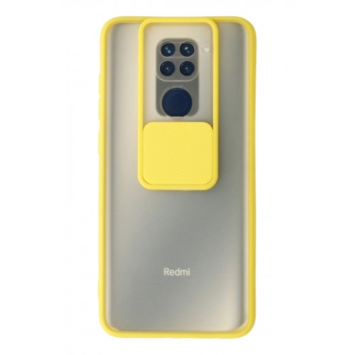 Newface Xiaomi Redmi Note 9 Kılıf Palm Buzlu Kamera Sürgülü Silikon - Sarı Newface Xiaomi Redmi Note 9 Kılıf Palm Buzlu Kamera Sürgülü Silikon - Sarı