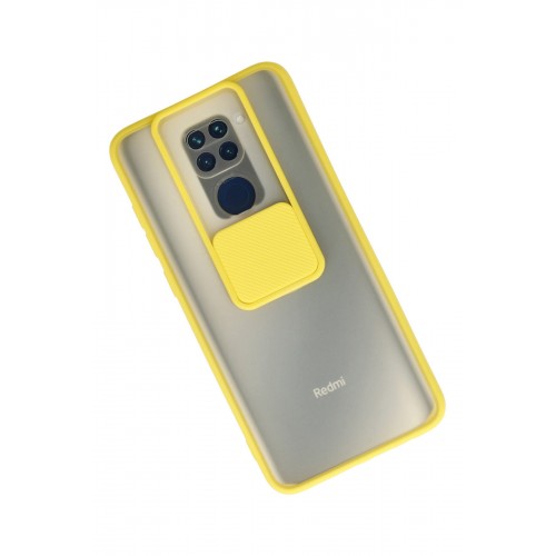 Newface Xiaomi Redmi Note 9 Kılıf Palm Buzlu Kamera Sürgülü Silikon - Sarı Newface Xiaomi Redmi Note 9 Kılıf Palm Buzlu Kamera Sürgülü Silikon - Sarı