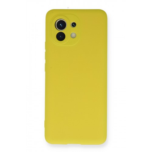 Newface Xiaomi Mi 11 Kılıf Nano içi Kadife Silikon - Sarı Newface Xiaomi Mi 11 Kılıf Nano içi Kadife Silikon - Sarı
