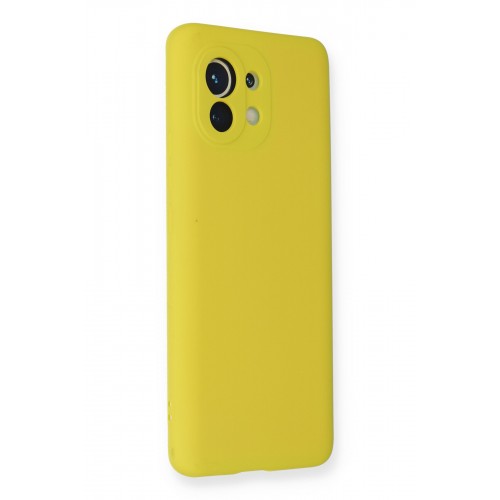 Newface Xiaomi Mi 11 Kılıf Nano içi Kadife Silikon - Sarı Newface Xiaomi Mi 11 Kılıf Nano içi Kadife Silikon - Sarı