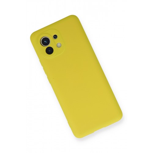 Newface Xiaomi Mi 11 Kılıf Nano içi Kadife Silikon - Sarı Newface Xiaomi Mi 11 Kılıf Nano içi Kadife Silikon - Sarı