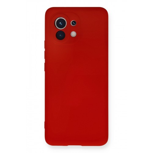 Newface Xiaomi Mi 11 Kılıf Nano içi Kadife Silikon - Kırmızı Newface Xiaomi Mi 11 Kılıf Nano içi Kadife Silikon - Kırmızı