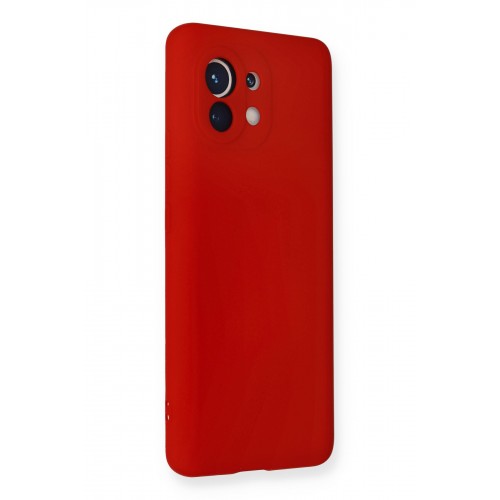 Newface Xiaomi Mi 11 Kılıf Nano içi Kadife Silikon - Kırmızı Newface Xiaomi Mi 11 Kılıf Nano içi Kadife Silikon - Kırmızı