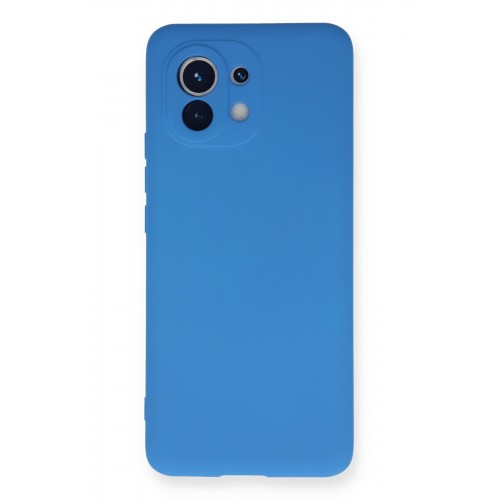 Newface Xiaomi Mi 11 Kılıf Nano içi Kadife Silikon - Mavi Newface Xiaomi Mi 11 Kılıf Nano içi Kadife Silikon - Mavi