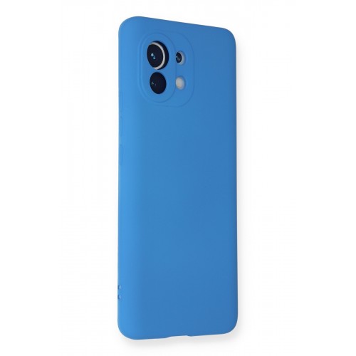 Newface Xiaomi Mi 11 Kılıf Nano içi Kadife Silikon - Mavi Newface Xiaomi Mi 11 Kılıf Nano içi Kadife Silikon - Mavi