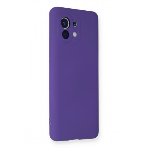 Newface Xiaomi Mi 11 Kılıf Nano içi Kadife Silikon - Mor Newface Xiaomi Mi 11 Kılıf Nano içi Kadife Silikon - Mor