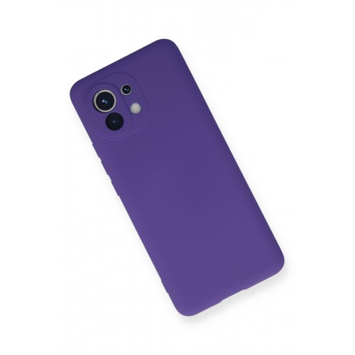 Newface Xiaomi Mi 11 Kılıf Nano içi Kadife Silikon - Mor Newface Xiaomi Mi 11 Kılıf Nano içi Kadife Silikon - Mor