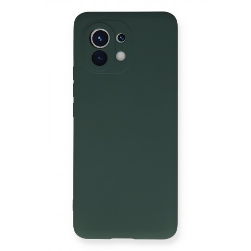 Newface Xiaomi Mi 11 Kılıf Nano içi Kadife Silikon - Koyu Yeşil Newface Xiaomi Mi 11 Kılıf Nano içi Kadife Silikon - Koyu Yeşil