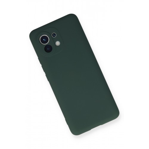 Newface Xiaomi Mi 11 Kılıf Nano içi Kadife Silikon - Koyu Yeşil Newface Xiaomi Mi 11 Kılıf Nano içi Kadife Silikon - Koyu Yeşil