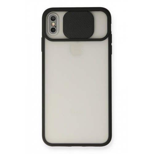Newface iPhone XS Max Kılıf Palm Buzlu Kamera Sürgülü Silikon - Siyah Newface iPhone XS Max Kılıf Palm Buzlu Kamera Sürgülü Silikon - Siyah