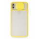 Newface iPhone XS Max Kılıf Palm Buzlu Kamera Sürgülü Silikon - Sarı Newface iPhone XS Max Kılıf Palm Buzlu Kamera Sürgülü Silikon - Sarı