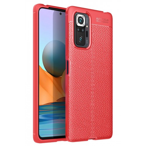Newface Xiaomi Redmi Note 10 Pro Kılıf Focus Derili Silikon - Kırmızı Newface Xiaomi Redmi Note 10 Pro Kılıf Focus Derili Silikon - Kırmızı