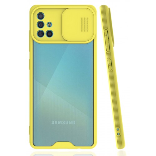 Newface Samsung Galaxy A51 Kılıf Platin Kamera Koruma Silikon - Sarı Newface Samsung Galaxy A51 Kılıf Platin Kamera Koruma Silikon - Sarı