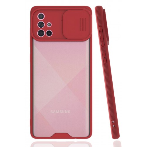 Newface Samsung Galaxy A71 Kılıf Platin Kamera Koruma Silikon - Kırmızı Newface Samsung Galaxy A71 Kılıf Platin Kamera Koruma Silikon - Kırmızı