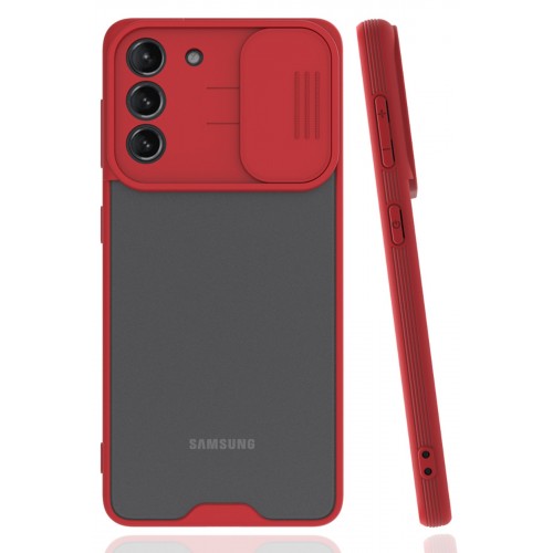 Newface Samsung Galaxy S21 Kılıf Platin Kamera Koruma Silikon - Kırmızı Newface Samsung Galaxy S21 Kılıf Platin Kamera Koruma Silikon - Kırmızı