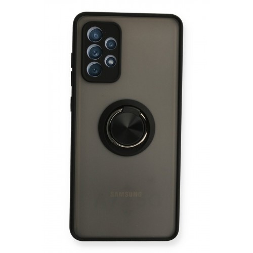 Newface Samsung Galaxy A72 Kılıf Montreal Yüzüklü Silikon Kapak - Siyah Newface Samsung Galaxy A72 Kılıf Montreal Yüzüklü Silikon Kapak - Siyah