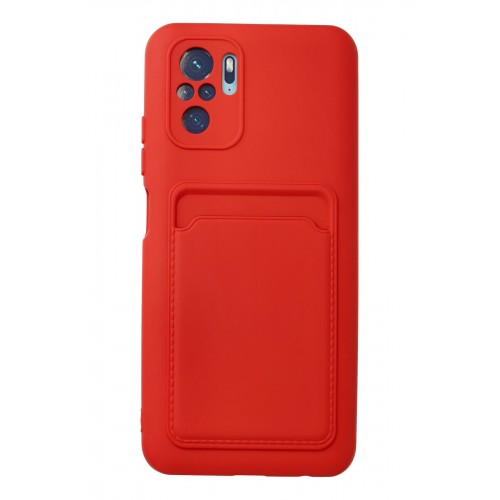 Newface Xiaomi Redmi Note 10S Kılıf Kelvin Kartvizitli Silikon - Kırmızı Newface Xiaomi Redmi Note 10S Kılıf Kelvin Kartvizitli Silikon - Kırmızı