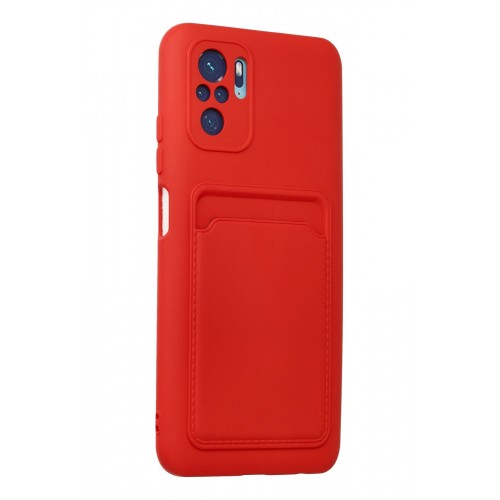 Newface Xiaomi Redmi Note 10S Kılıf Kelvin Kartvizitli Silikon - Kırmızı Newface Xiaomi Redmi Note 10S Kılıf Kelvin Kartvizitli Silikon - Kırmızı