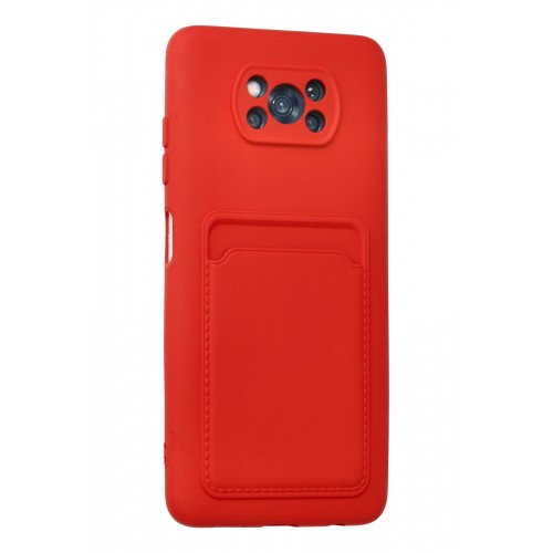 Newface Xiaomi Pocophone X3 Kılıf Kelvin Kartvizitli Silikon - Kırmızı Newface Xiaomi Pocophone X3 Kılıf Kelvin Kartvizitli Silikon - Kırmızı