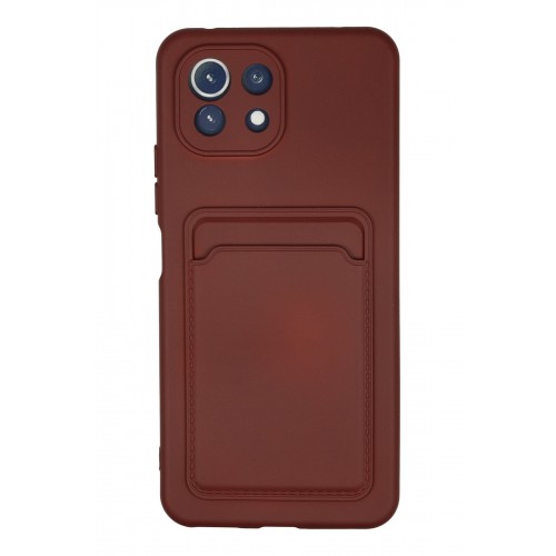 Newface Xiaomi Mİ 11 Lite Kılıf Kelvin Kartvizitli Silikon - Bordo