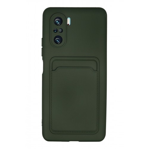 Newface Xiaomi Poco F3 Kılıf Kelvin Kartvizitli Silikon - Koyu Yeşil Newface Xiaomi Poco F3 Kılıf Kelvin Kartvizitli Silikon - Koyu Yeşil