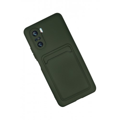 Newface Xiaomi Poco F3 Kılıf Kelvin Kartvizitli Silikon - Koyu Yeşil Newface Xiaomi Poco F3 Kılıf Kelvin Kartvizitli Silikon - Koyu Yeşil