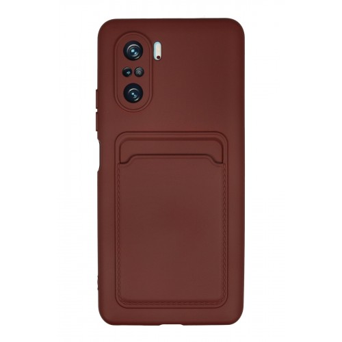 Newface Xiaomi Poco F3 Kılıf Kelvin Kartvizitli Silikon - Bordo Newface Xiaomi Poco F3 Kılıf Kelvin Kartvizitli Silikon - Bordo
