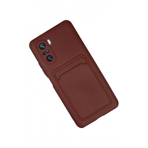 Newface Xiaomi Poco F3 Kılıf Kelvin Kartvizitli Silikon - Bordo Newface Xiaomi Poco F3 Kılıf Kelvin Kartvizitli Silikon - Bordo