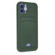 Newface iPhone 12 Kılıf Kelvin Kartvizitli Silikon - Koyu Yeşil Newface iPhone 12 Kılıf Kelvin Kartvizitli Silikon - Koyu Yeşil