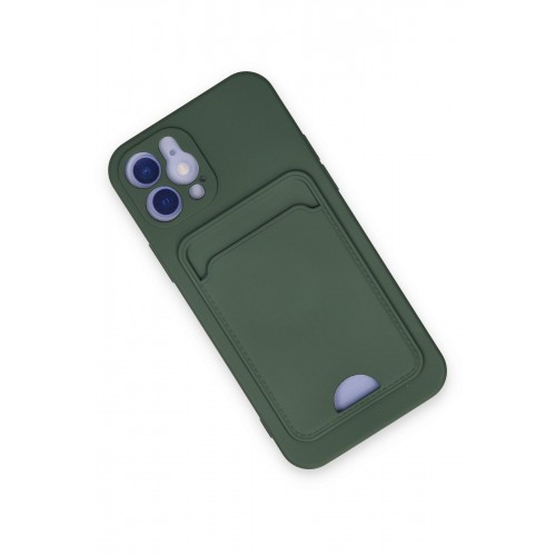Newface iPhone 12 Kılıf Kelvin Kartvizitli Silikon - Koyu Yeşil Newface iPhone 12 Kılıf Kelvin Kartvizitli Silikon - Koyu Yeşil