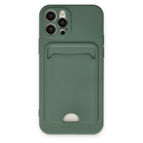Newface iPhone 12 Pro Kılıf Kelvin Kartvizitli Silikon - Koyu Yeşil Newface iPhone 12 Pro Kılıf Kelvin Kartvizitli Silikon - Koyu Yeşil