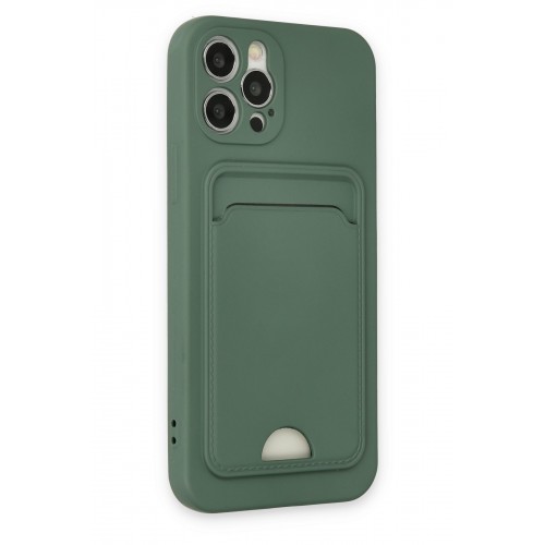 Newface iPhone 12 Pro Kılıf Kelvin Kartvizitli Silikon - Koyu Yeşil Newface iPhone 12 Pro Kılıf Kelvin Kartvizitli Silikon - Koyu Yeşil