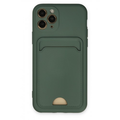 Newface iPhone 11 Pro Kılıf Kelvin Kartvizitli Silikon - Koyu Yeşil Newface iPhone 11 Pro Kılıf Kelvin Kartvizitli Silikon - Koyu Yeşil