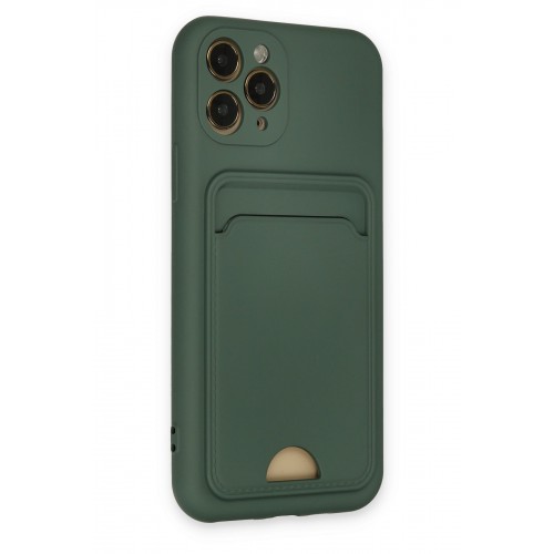 Newface iPhone 11 Pro Kılıf Kelvin Kartvizitli Silikon - Koyu Yeşil Newface iPhone 11 Pro Kılıf Kelvin Kartvizitli Silikon - Koyu Yeşil