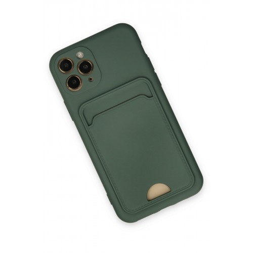 Newface iPhone 11 Pro Kılıf Kelvin Kartvizitli Silikon - Koyu Yeşil Newface iPhone 11 Pro Kılıf Kelvin Kartvizitli Silikon - Koyu Yeşil