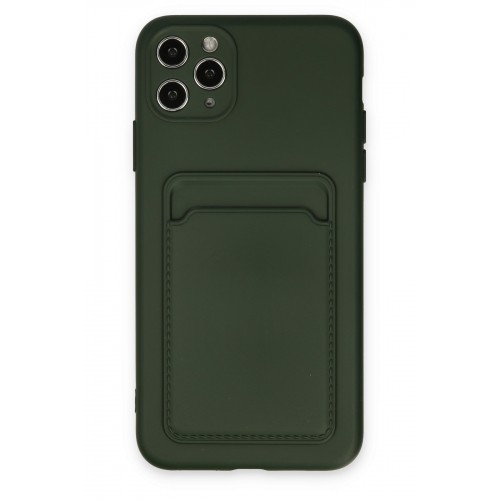 Newface iPhone 11 Pro Max Kılıf Kelvin Kartvizitli Silikon - Koyu Yeşil Newface iPhone 11 Pro Max Kılıf Kelvin Kartvizitli Silikon - Koyu Yeşil