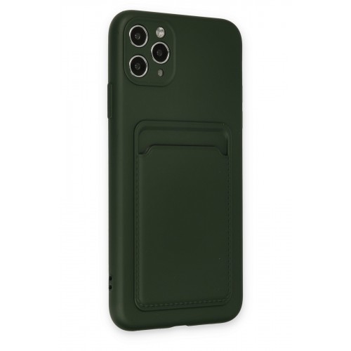 Newface iPhone 11 Pro Max Kılıf Kelvin Kartvizitli Silikon - Koyu Yeşil Newface iPhone 11 Pro Max Kılıf Kelvin Kartvizitli Silikon - Koyu Yeşil