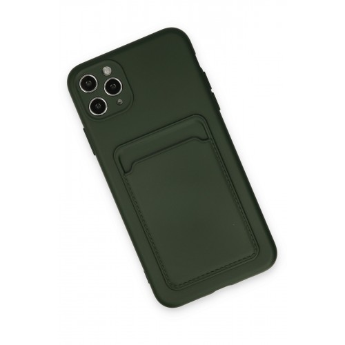 Newface iPhone 11 Pro Max Kılıf Kelvin Kartvizitli Silikon - Koyu Yeşil Newface iPhone 11 Pro Max Kılıf Kelvin Kartvizitli Silikon - Koyu Yeşil