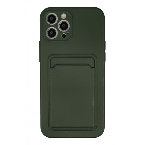 Newface iPhone 12 Pro Max Kılıf Kelvin Kartvizitli Silikon - Koyu Yeşil Newface iPhone 12 Pro Max Kılıf Kelvin Kartvizitli Silikon - Koyu Yeşil