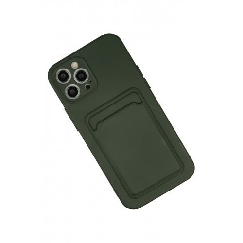 Newface iPhone 12 Pro Max Kılıf Kelvin Kartvizitli Silikon - Koyu Yeşil Newface iPhone 12 Pro Max Kılıf Kelvin Kartvizitli Silikon - Koyu Yeşil