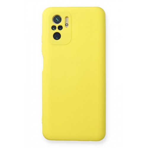 Newface Xiaomi Redmi Note 10 Kılıf Nano içi Kadife  Silikon - Sarı